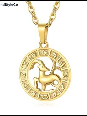 Zodiac Constellation Stainless Steel Pendant Necklace Astrology Jewelry